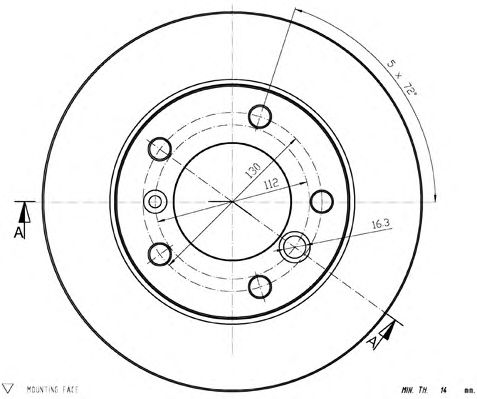 Тормозной диск QH International BDC4700 - Фото 1