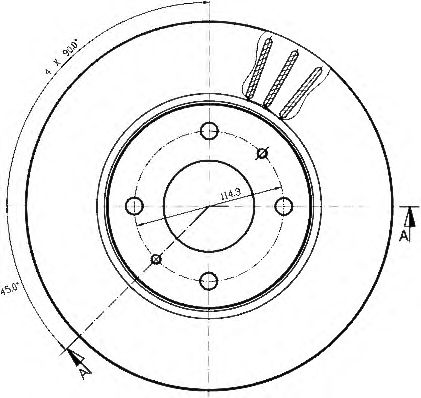 Тормозной диск QH International BDC4572 - Фото 1