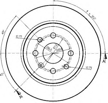 Тормозной диск QH International BDC4596 - Фото 1