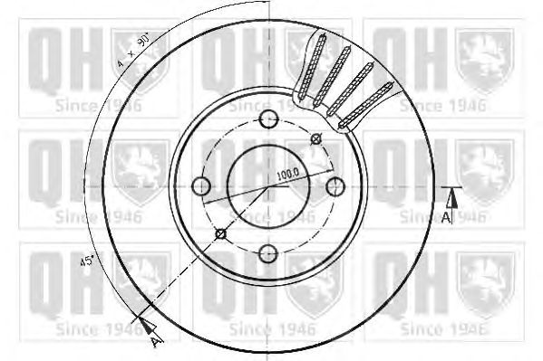 Тормозной диск QUINTON HAZELL BDC4622 - Фото 1