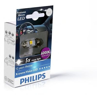 Лампа накаливания PHILIPS 128596000KX1 (указатель поворота, сигнал торможения, освещение номерного знака, задняя противотуманная фара, фара заднего хода, внутреннее освещение, фонарь установленный в двери, освещение багажника, подкапотная лампа, стояночны - Фото 1