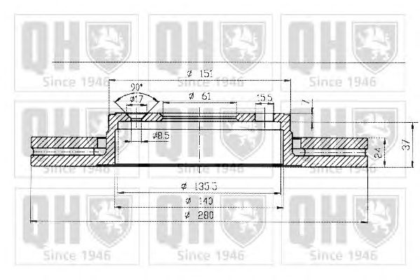Тормозной диск QUINTON HAZELL BDC4406 - Фото 1