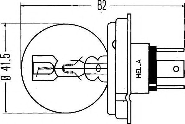 Лампа накаливания, основная фара HELLA 8GD 002 088-251 - Фото 1