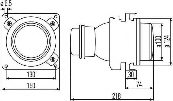 Вставка фары, фара дальнего света HELLA 1KL 007 834-097 - Фото 1
