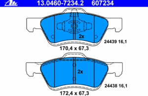 Тормозные колодки ATE 13.0460-7234.2