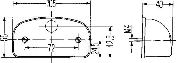 Фонарь освещения номерного знака HELLA 2KA 001 386-231 - Фото 1
