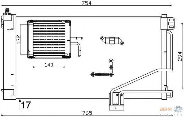 Радіатор кондиціонера HELLA 8FC 351 301-344 - Фото 1