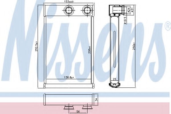 Радиатор отопителя NISSENS 72669