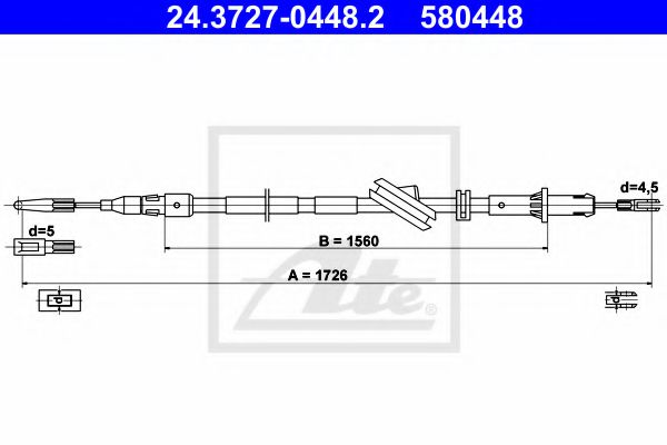 Трос ручника ATE 24.3727-0448.2