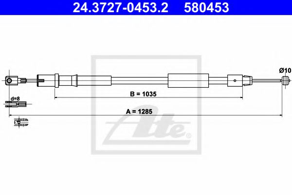 Трос ручника ATE 24.3727-0453.2