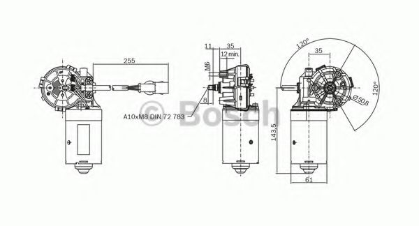 Двигатель стеклоочистителя BOSCH F 006 B20 050 - Фото 3