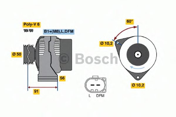 Генератор BOSCH 0 124 515 133 - Фото 1