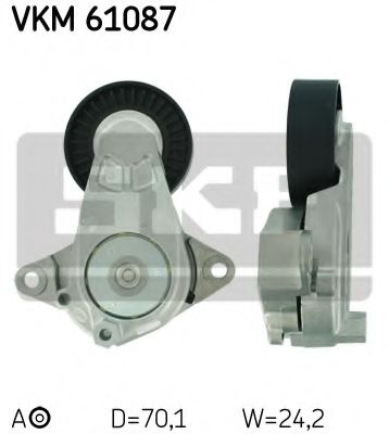 Натяжной ролик поликлинового ремня SKF VKM 61087