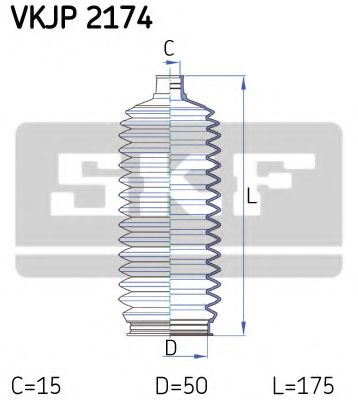 Комплект пыльников рулевой рейки SKF VKJP 2174