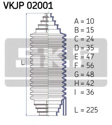 Комплект пыльников рулевой рейки SKF VKJP 02001 - Фото 1
