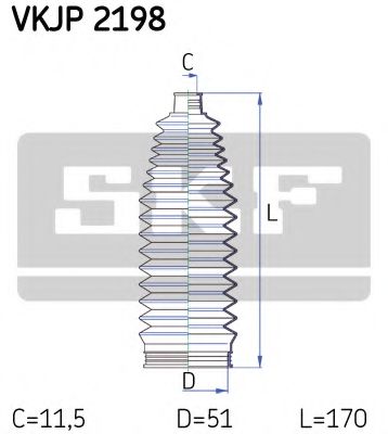 Комплект пыльников рулевой рейки SKF VKJP 2198