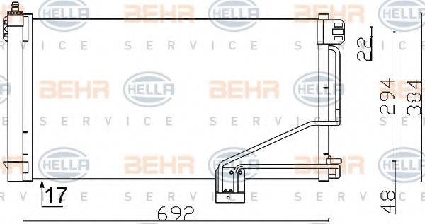 Радіатор кондиціонера BEHR HELLA SERVICE 8FC 351 301-354 - Фото 1
