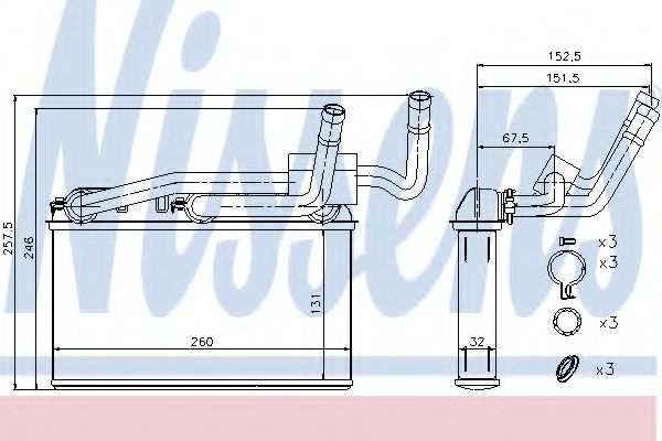 Радиатор отопителя NISSENS 70529