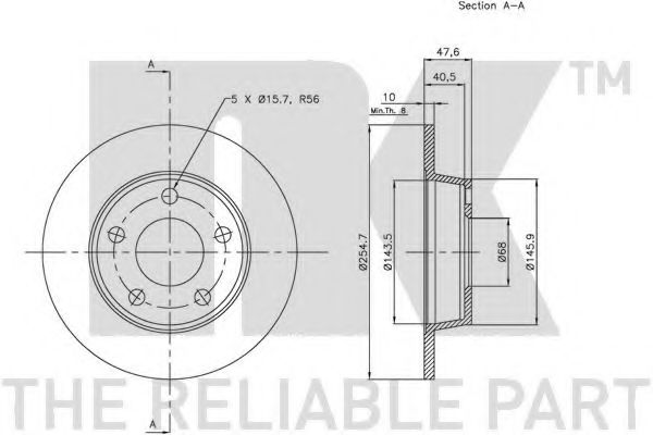Тормозной диск NK 204784 - Фото 2