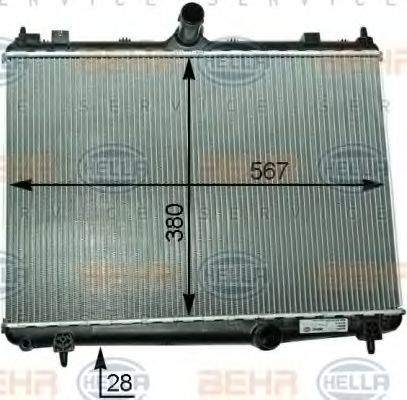 Радиатор, охлаждение двигателя HELLA 8MK 376 910-204 BEHR HELLA SERVICE Version ALTERNATIVE - Фото 1