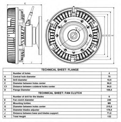 Вязкостная муфта вентилятора охлаждения NRF 49001 - Фото 4