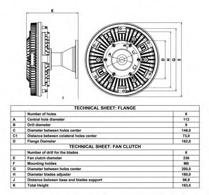 Вязкостная муфта вентилятора охолодження NRF 49028 - Фото 6