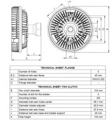 Вязкостная муфта вентилятора охолодження NRF 49085 - Фото 4