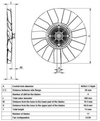 Вязкостная муфта вентилятора охолодження NRF 49563 - Фото 3
