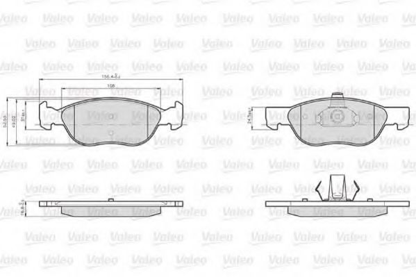 Тормозные колодки VALEO 872576 - Фото 1