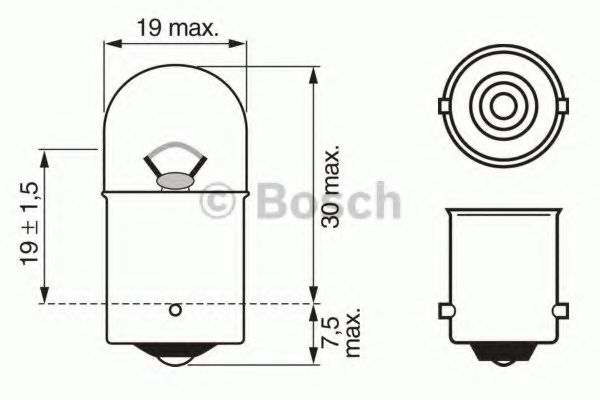 Лампа накаливания, фонарь освещения номерного знака BOSCH 1 987 302 604 - Фото 1