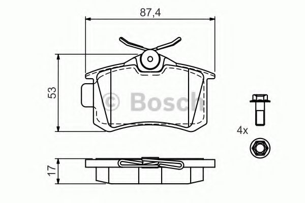 Тормозные колодки BOSCH 0 986 494 516 - Фото 1