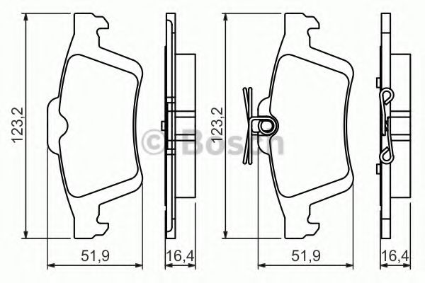 Тормозные колодки BOSCH 0 986 494 528 - Фото 1