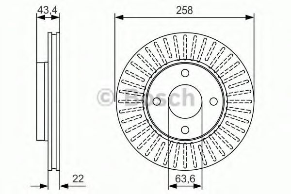 Тормозной диск BOSCH 0 986 479 R64 - Фото 1