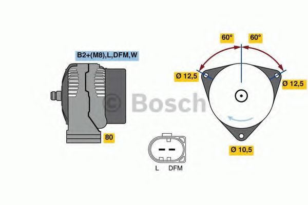 Генератор BOSCH 0 124 615 030 - Фото 1
