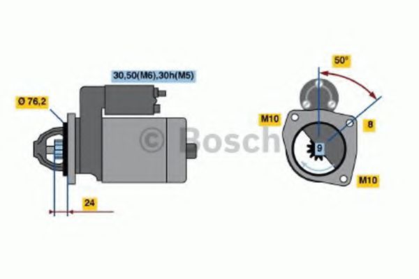 Стартер BOSCH 0 001 108 245 - Фото 1