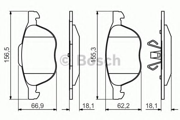 Тормозные колодки BOSCH 0 986 495 215 - Фото 1