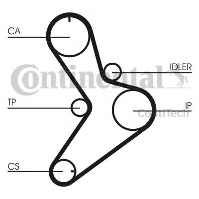 Комплект ремня ГРМ CONTITECH CT1038K2 - Фото 1