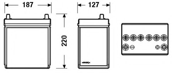 Стартерная аккумуляторная батарея DETA DB356 - Фото 1