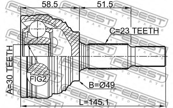 ШРУС FEBEST 0210-G15RA - Фото 1