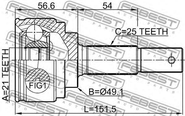 ШРУС FEBEST 0210-K13K - Фото 1