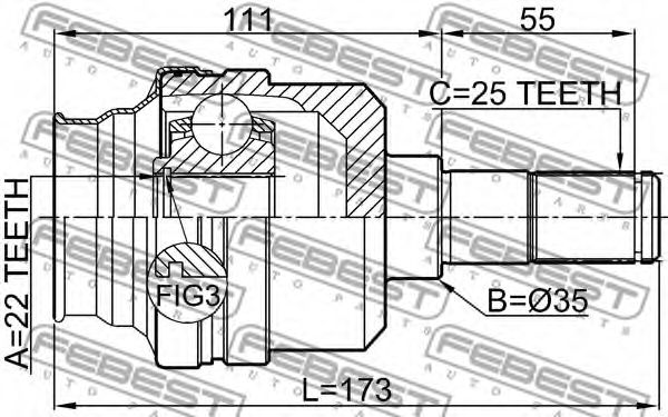 ШРУС FEBEST 1411-NACTR - Фото 1