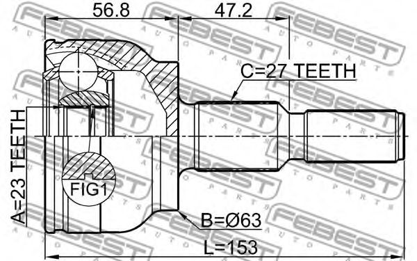 ШРУС FEBEST 2110-CDH - Фото 1