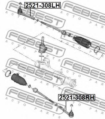 Наконечник рулевой тяги FEBEST 2521-308RH - Фото 1