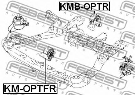 Подушка двигателя FEBEST KM-OPTFR - Фото 1