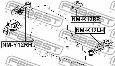 Подушка двигателя FEBEST NM-Y12RH - Фото 1