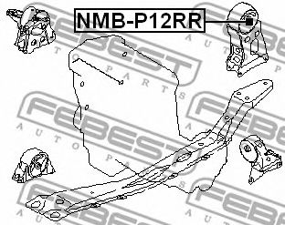 Подушка двигателя FEBEST NMB-P12RR - Фото 1
