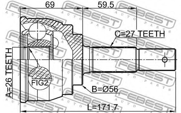 ШРУС FEBEST 0210-L30 - Фото 1