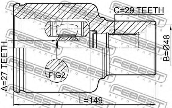 ШРУС FEBEST 2111-TKE4WDRH - Фото 1