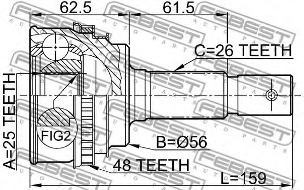 ШРУС FEBEST 0110-005A48 - Фото 1