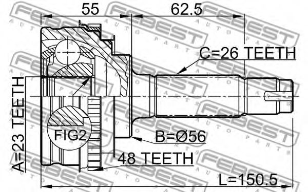 ШРУС FEBEST 0110-010A48 - Фото 1